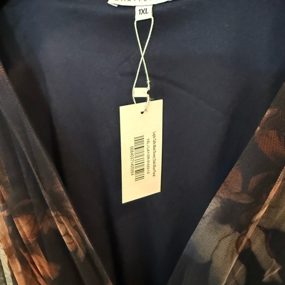 Baltic Born Midnight Blue and Blush Floral Gown - Picture 6 of 9